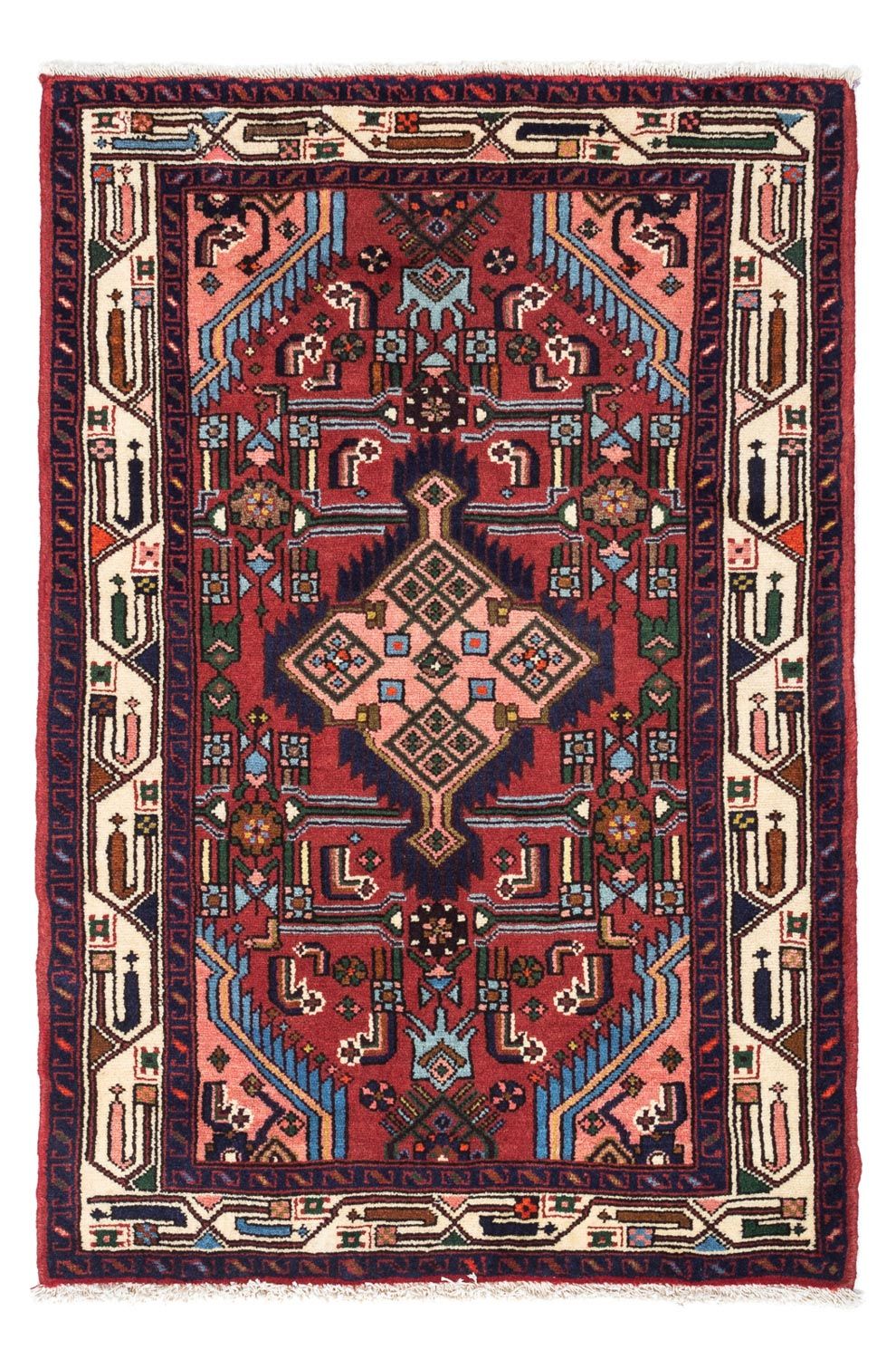 Alfombra persa - Nómada - 125 x 80 cm - rojo oscuro