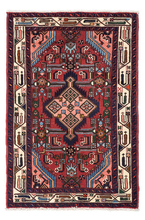 Alfombra persa - Nómada - 125 x 80 cm - rojo oscuro