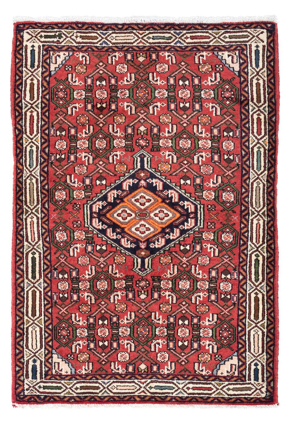 Alfombra persa - Nómada - 125 x 80 cm - rojo claro