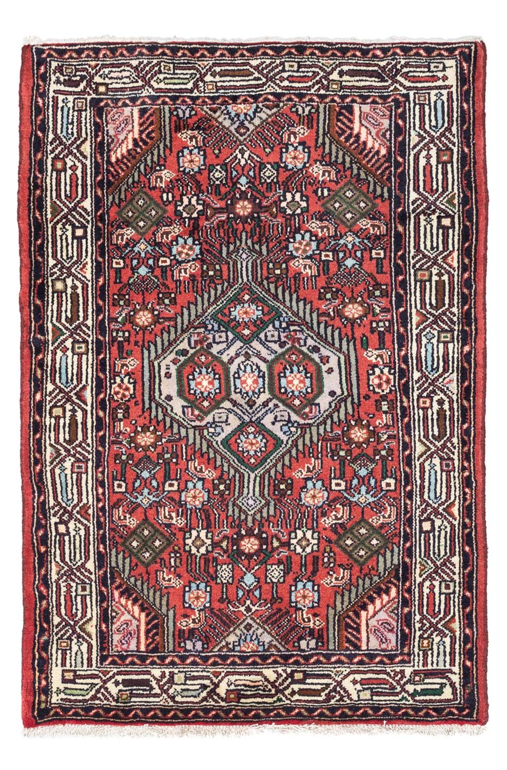Alfombra persa - Nómada - 125 x 80 cm - rojo claro