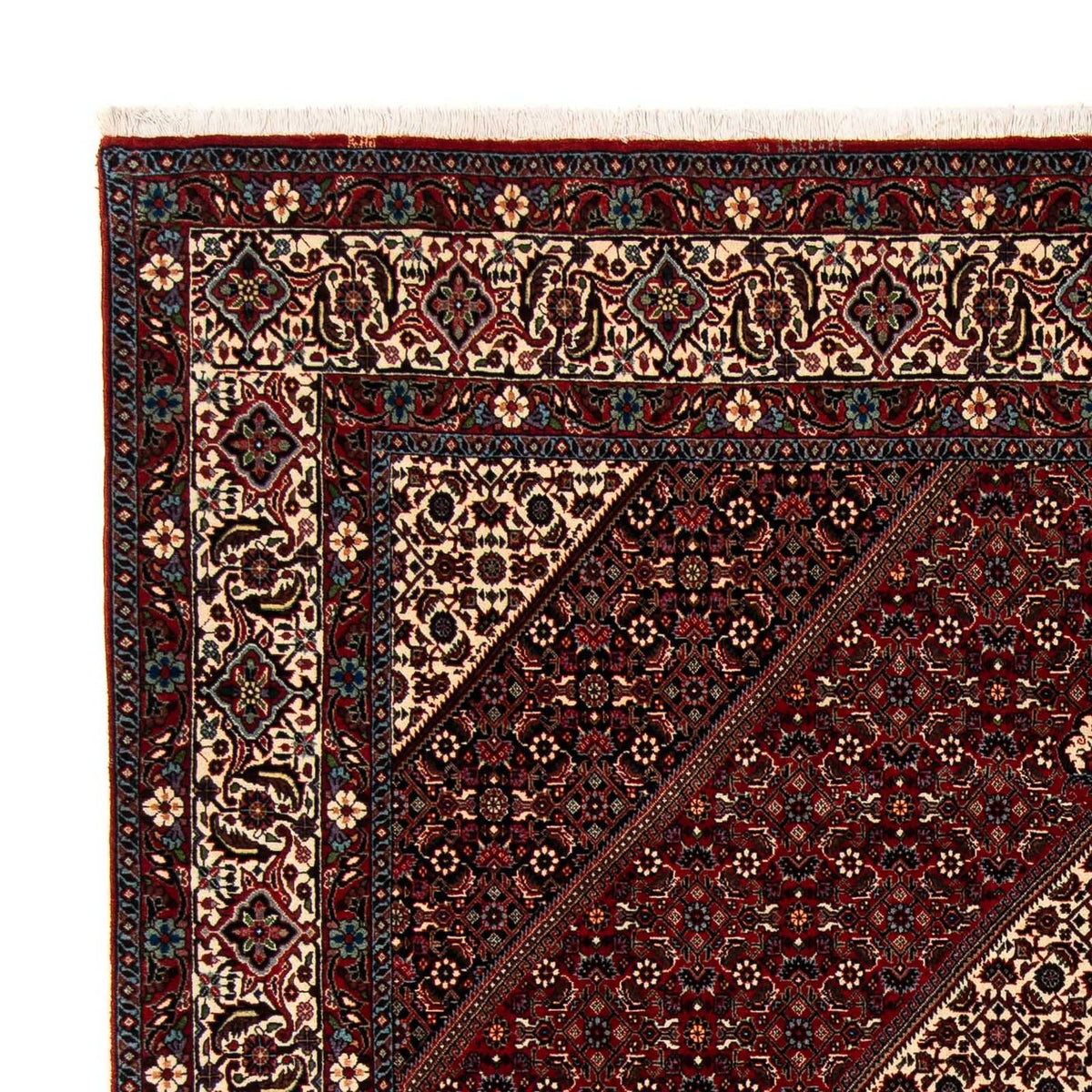 Alfombra persa - Bidjar - 251 x 203 cm - rojo oscuro