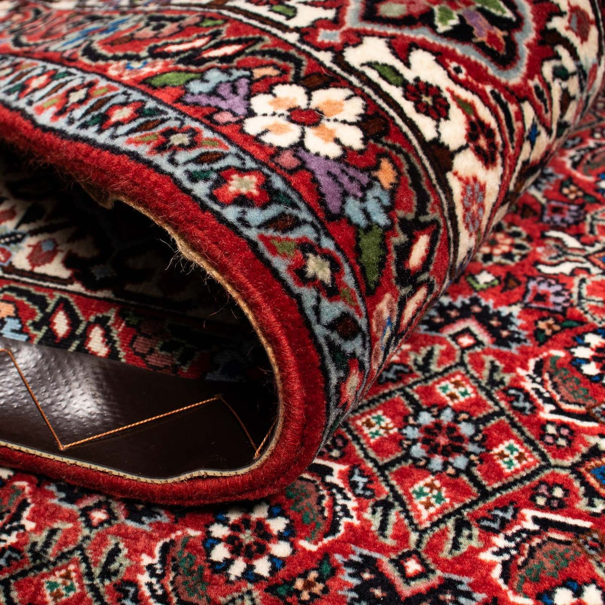 Alfombra persa - Bidjar - 251 x 203 cm - rojo oscuro