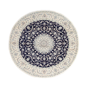 Alfombra persa - Nain redondo  - 295 x 295 cm - azul oscuro