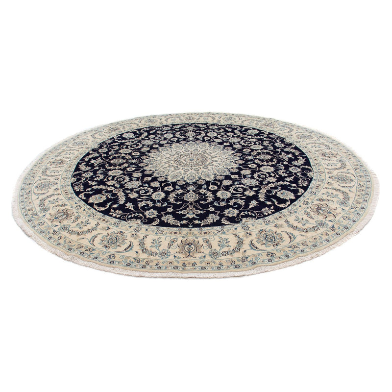 Alfombra persa - Nain redondo  - 295 x 295 cm - azul oscuro
