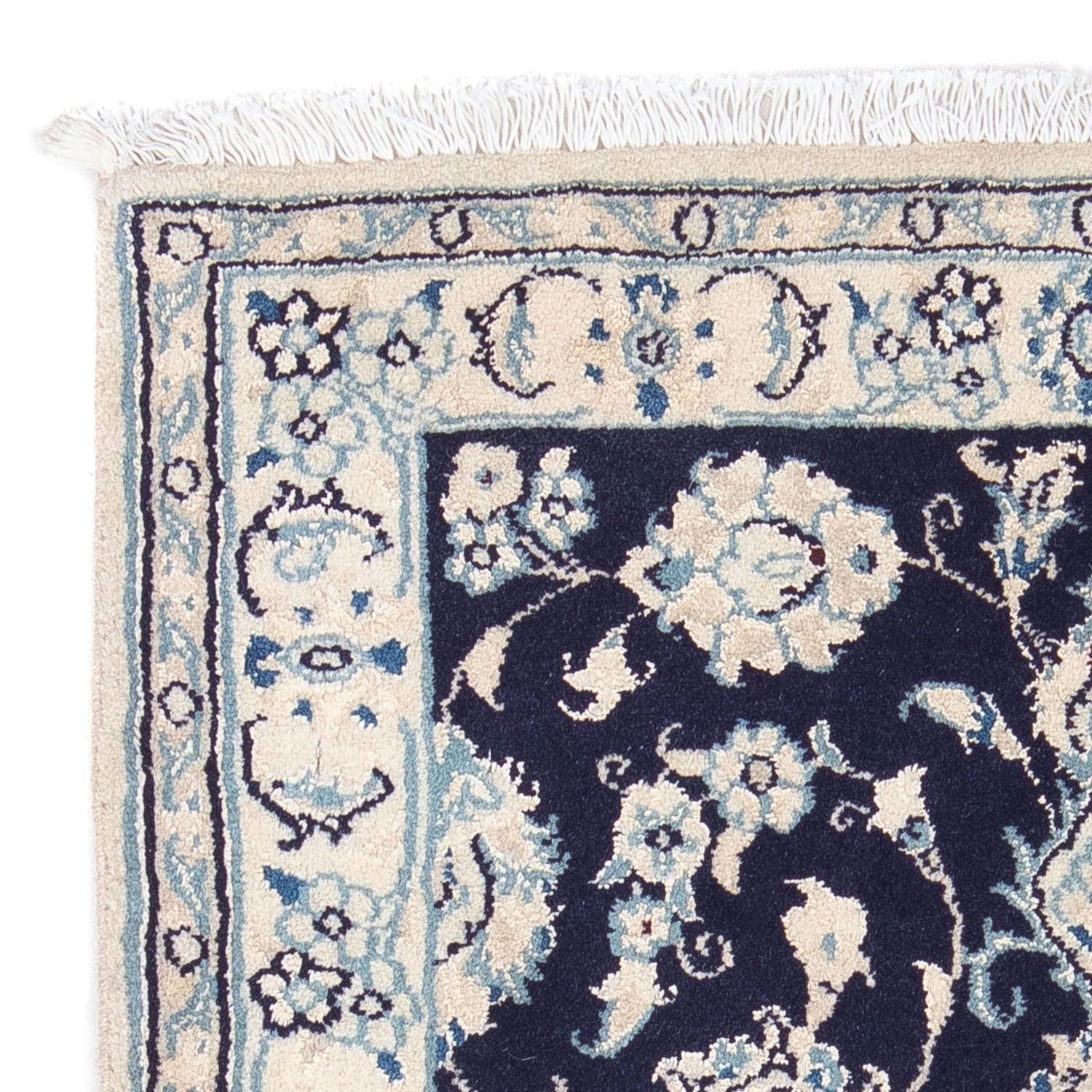 Alfombra Persa - Nain - Real - 90 x 60 cm - azul oscuro