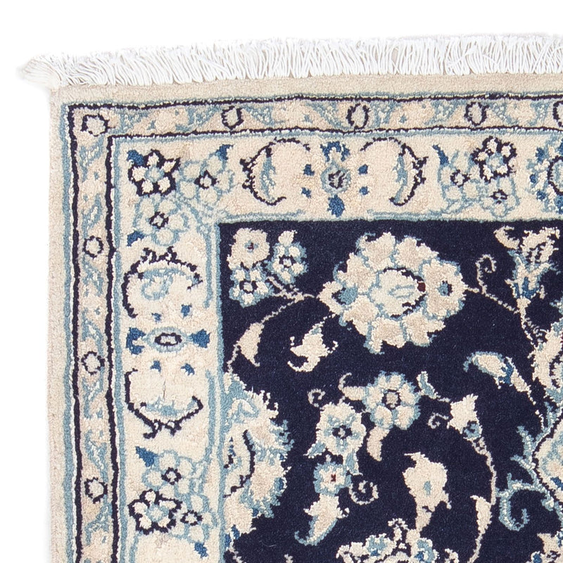 Alfombra Persa - Nain - Real - 90 x 60 cm - azul oscuro