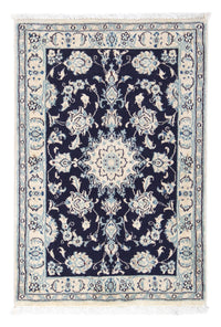 Alfombra Persa - Nain - Real - 90 x 60 cm - azul oscuro