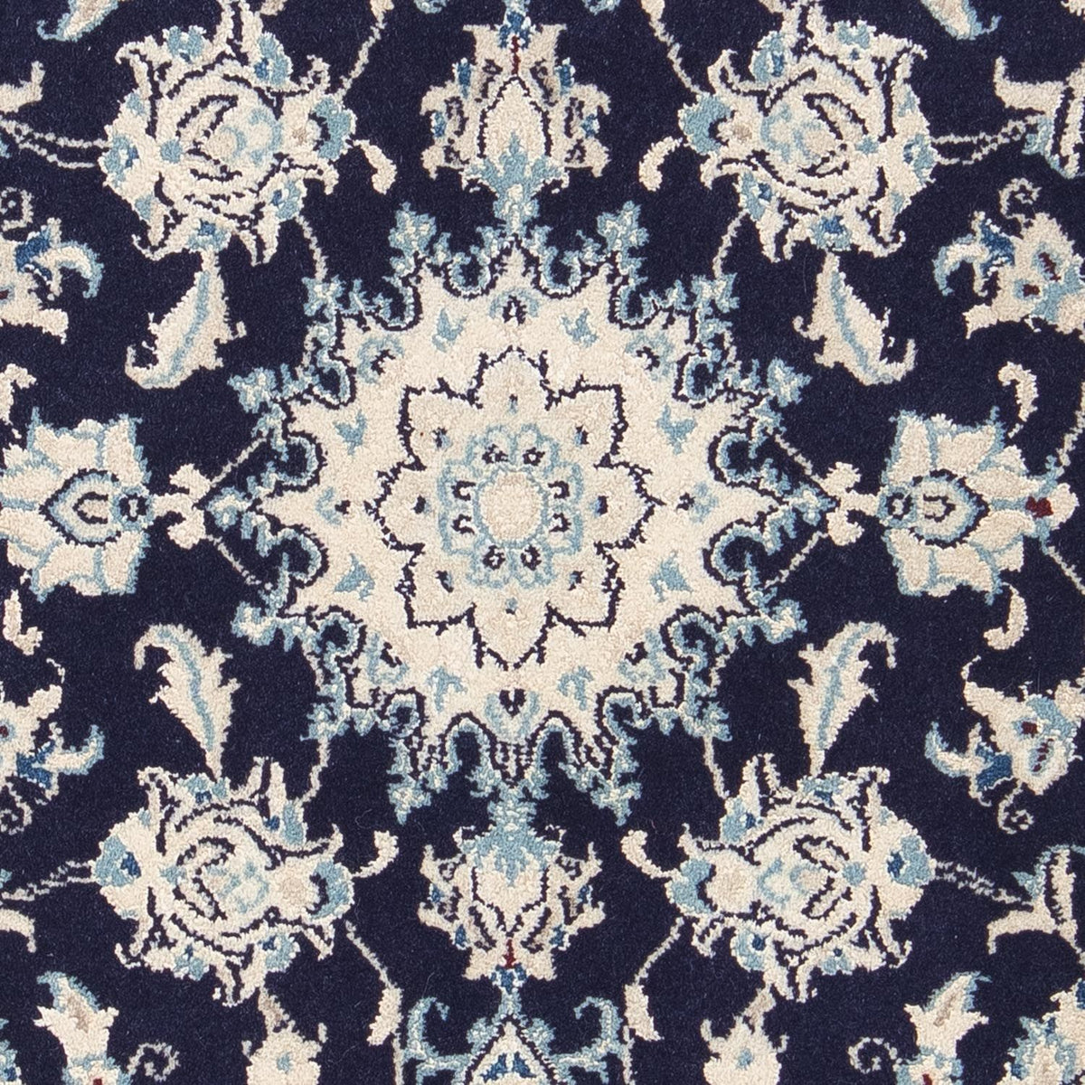 Alfombra Persa - Nain - Real - 90 x 60 cm - azul oscuro