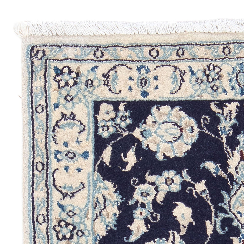 Alfombra Persa - Nain - Real - 90 x 60 cm - azul oscuro
