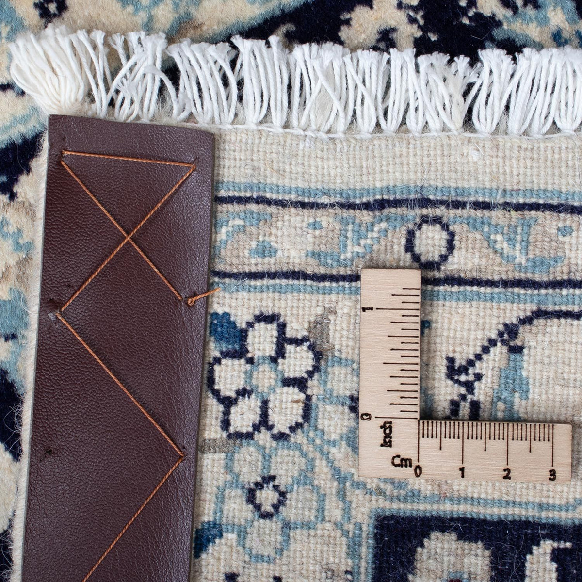 Alfombra Persa - Nain - Real - 90 x 60 cm - azul oscuro