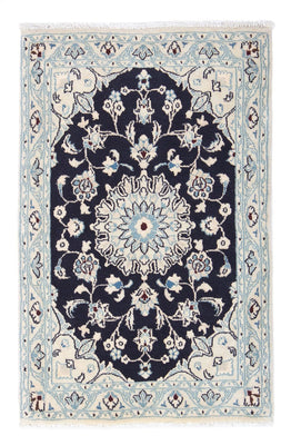 Alfombra Persa - Nain - Real - 90 x 60 cm - azul oscuro
