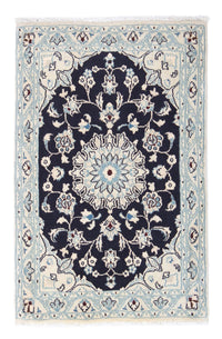 Alfombra Persa - Nain - Real - 90 x 60 cm - azul oscuro