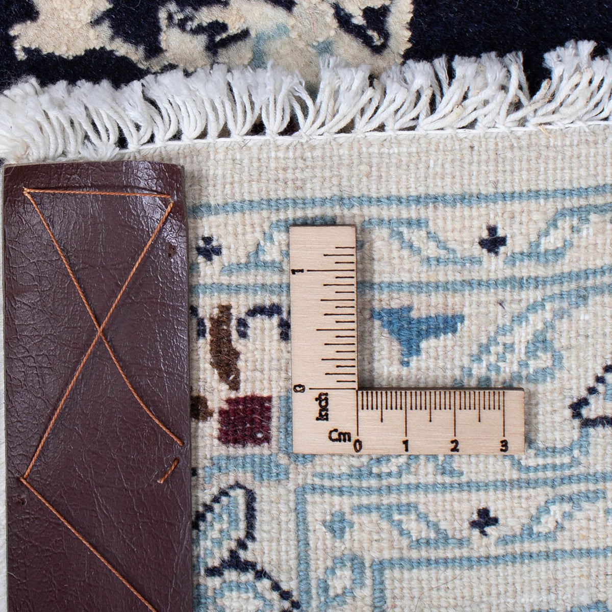 Alfombra Persa - Nain - Real - 90 x 60 cm - azul oscuro