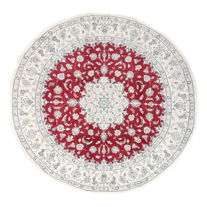 Alfombra Persa - Nain - Real redondo  - 90 x 60 cm - rojo