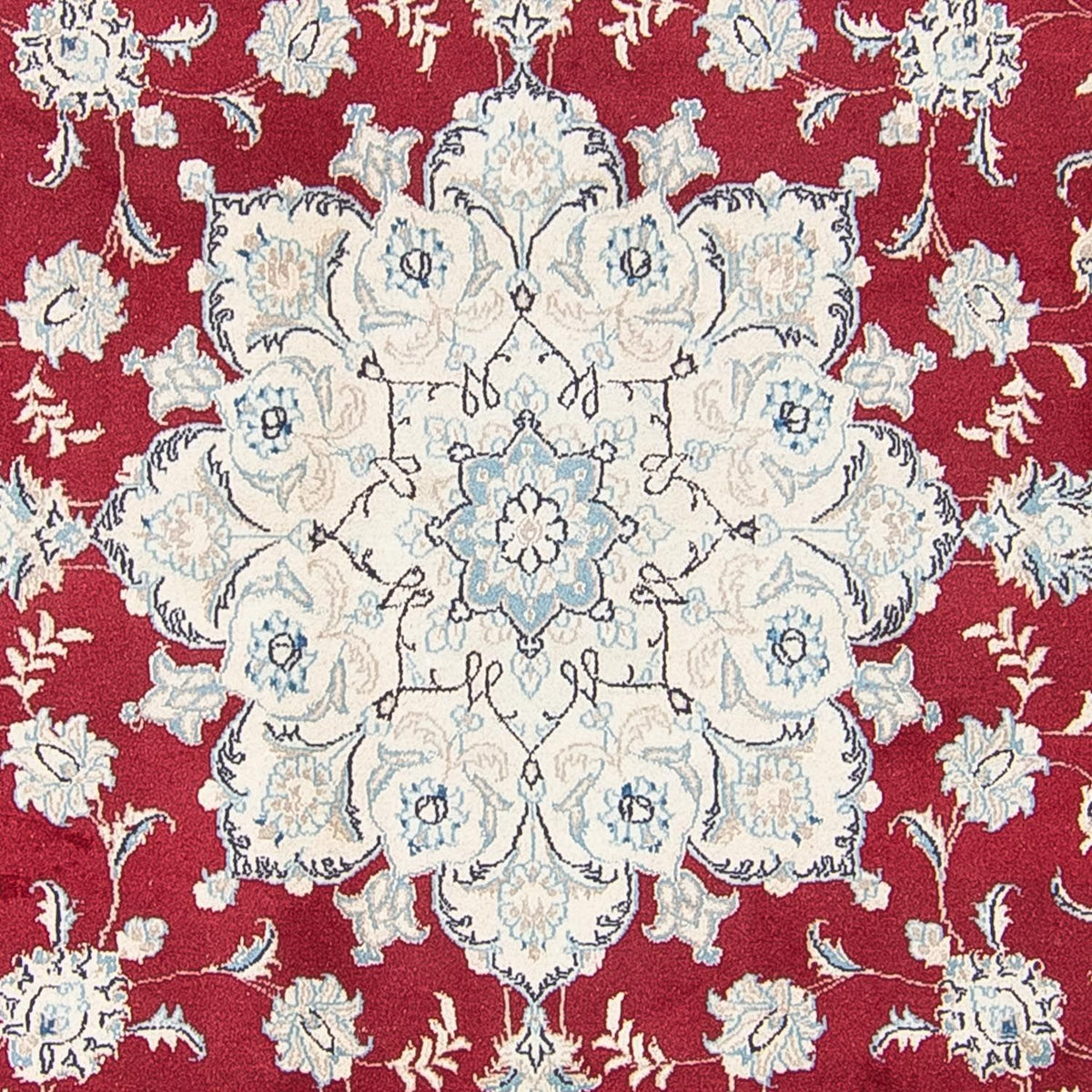Alfombra Persa - Nain - Real redondo  - 90 x 60 cm - rojo