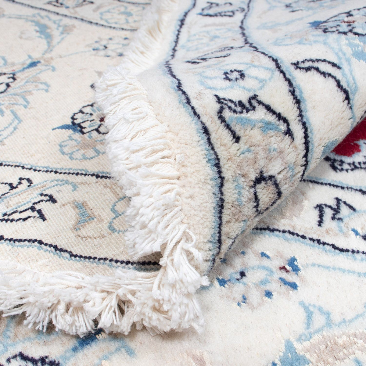 Alfombra Persa - Nain - Real redondo  - 90 x 60 cm - rojo