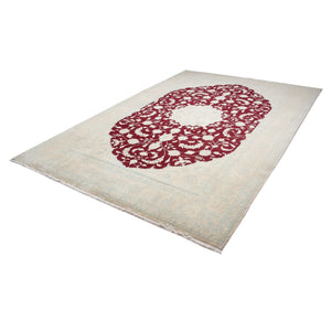 Alfombra persa - Nain - 297 x 201 cm - rojo oscuro