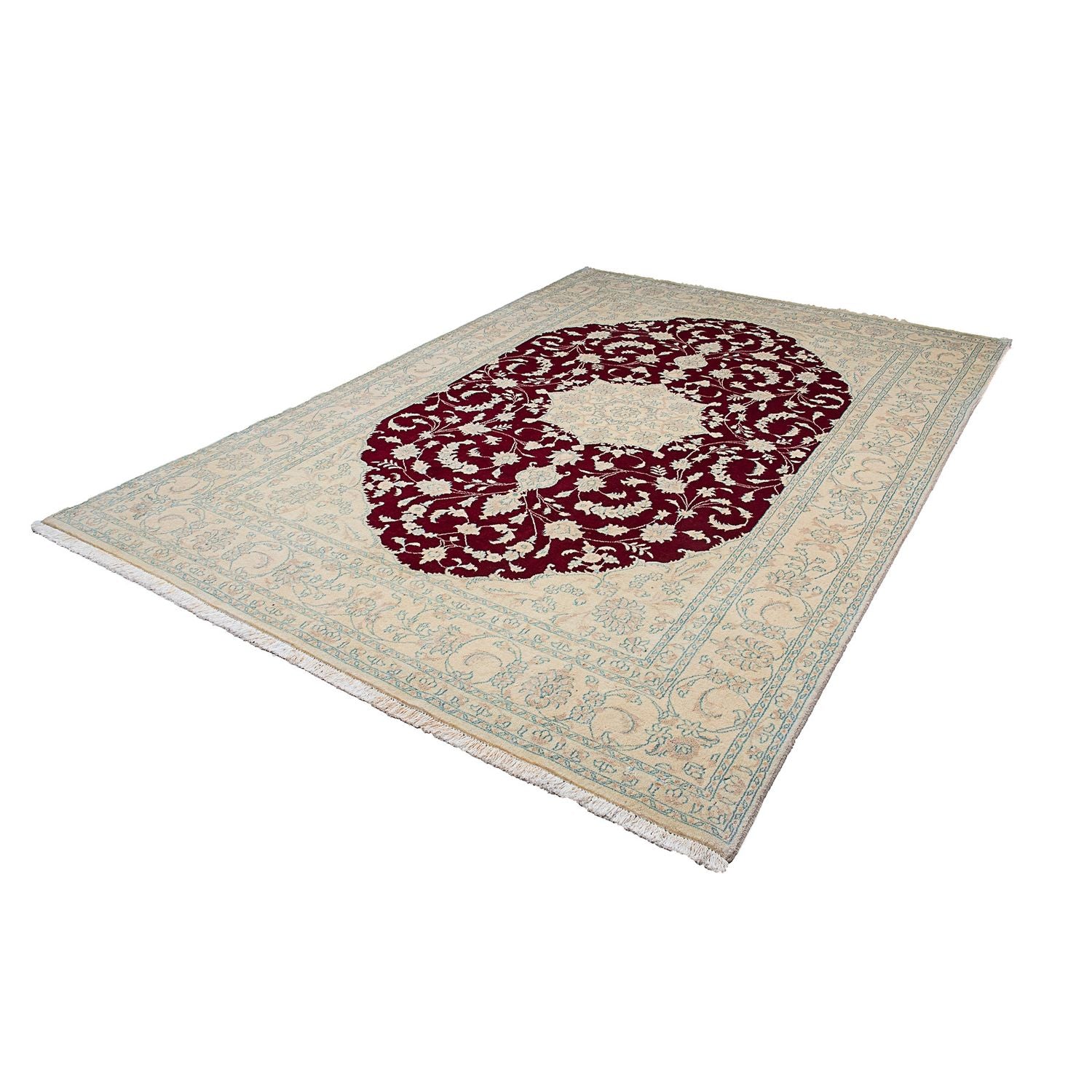Alfombra persa - Nain - 290 x 198 cm - rojo oscuro