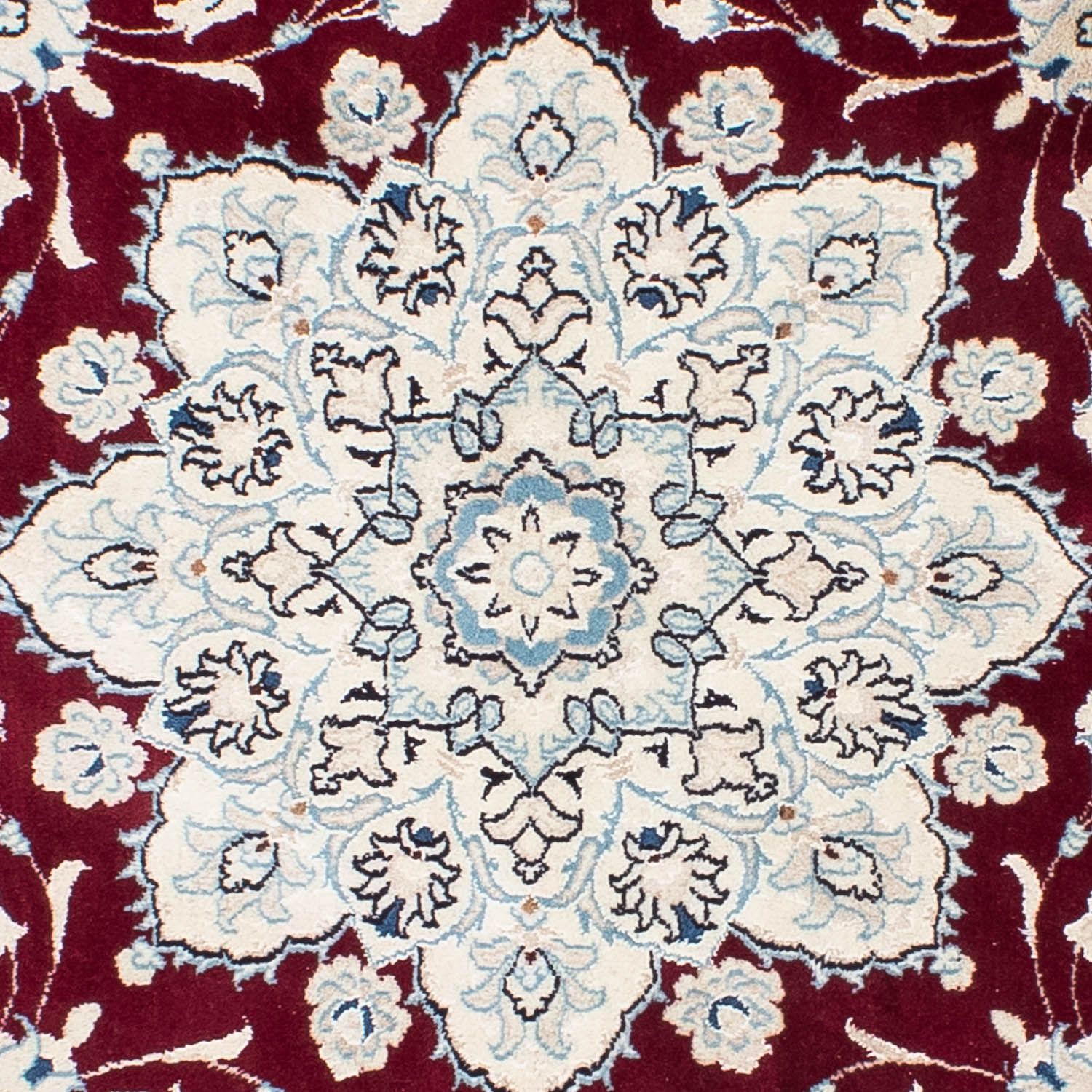 Alfombra Persa - Nain - Real redondo  - 240 x 240 cm - rojo oscuro