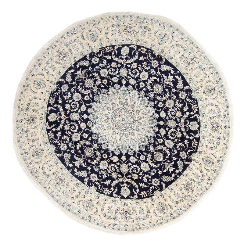 Alfombra persa - Nain redondo  - 300 x 300 cm - azul oscuro