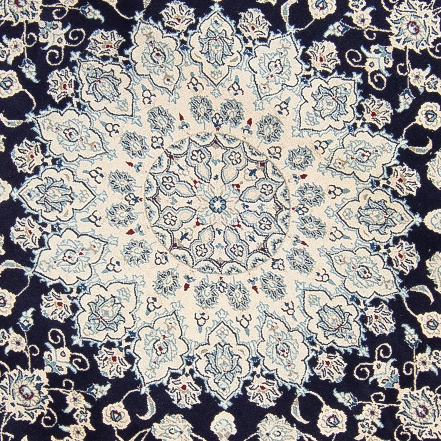Alfombra persa - Nain redondo  - 300 x 300 cm - azul oscuro