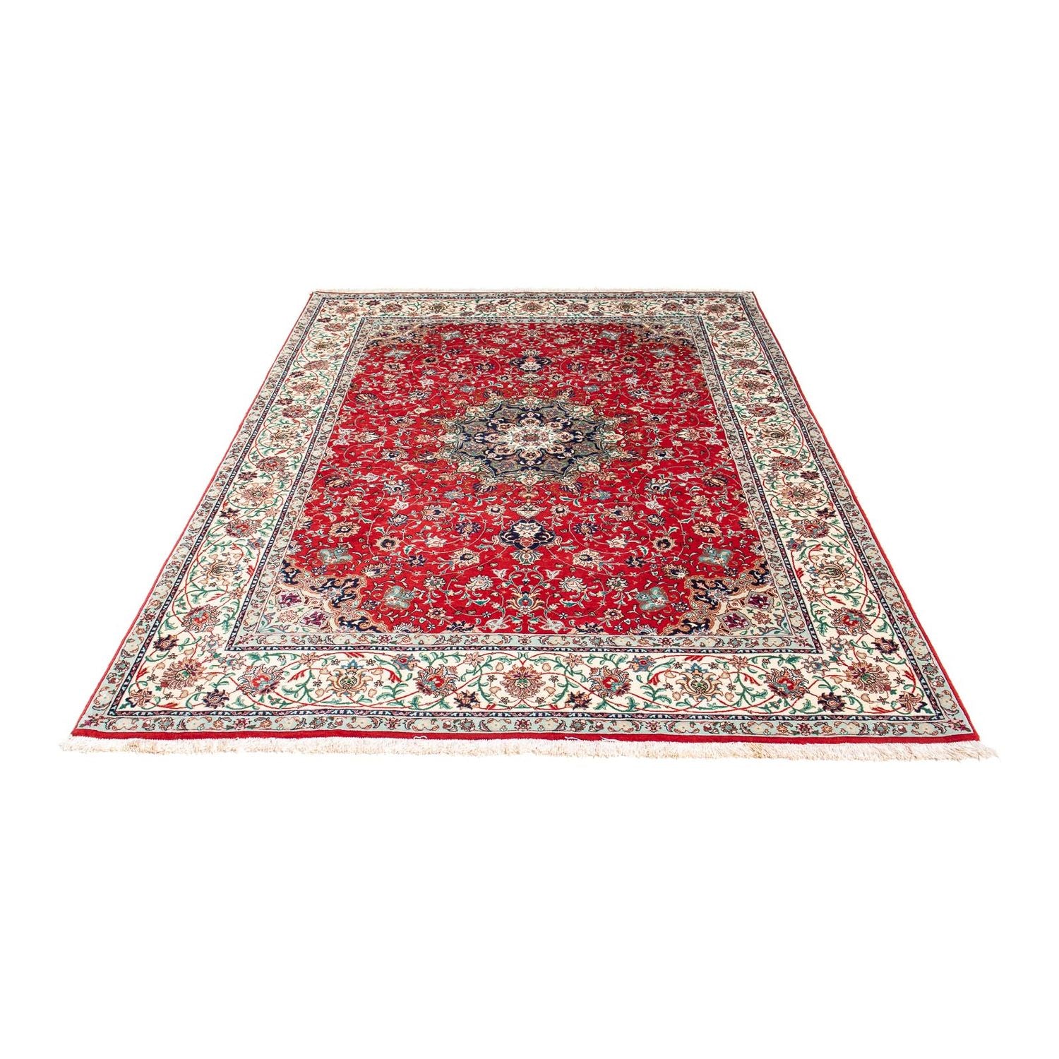 Alfombra persa - Tabriz - 214 x 150 cm - rojo oscuro