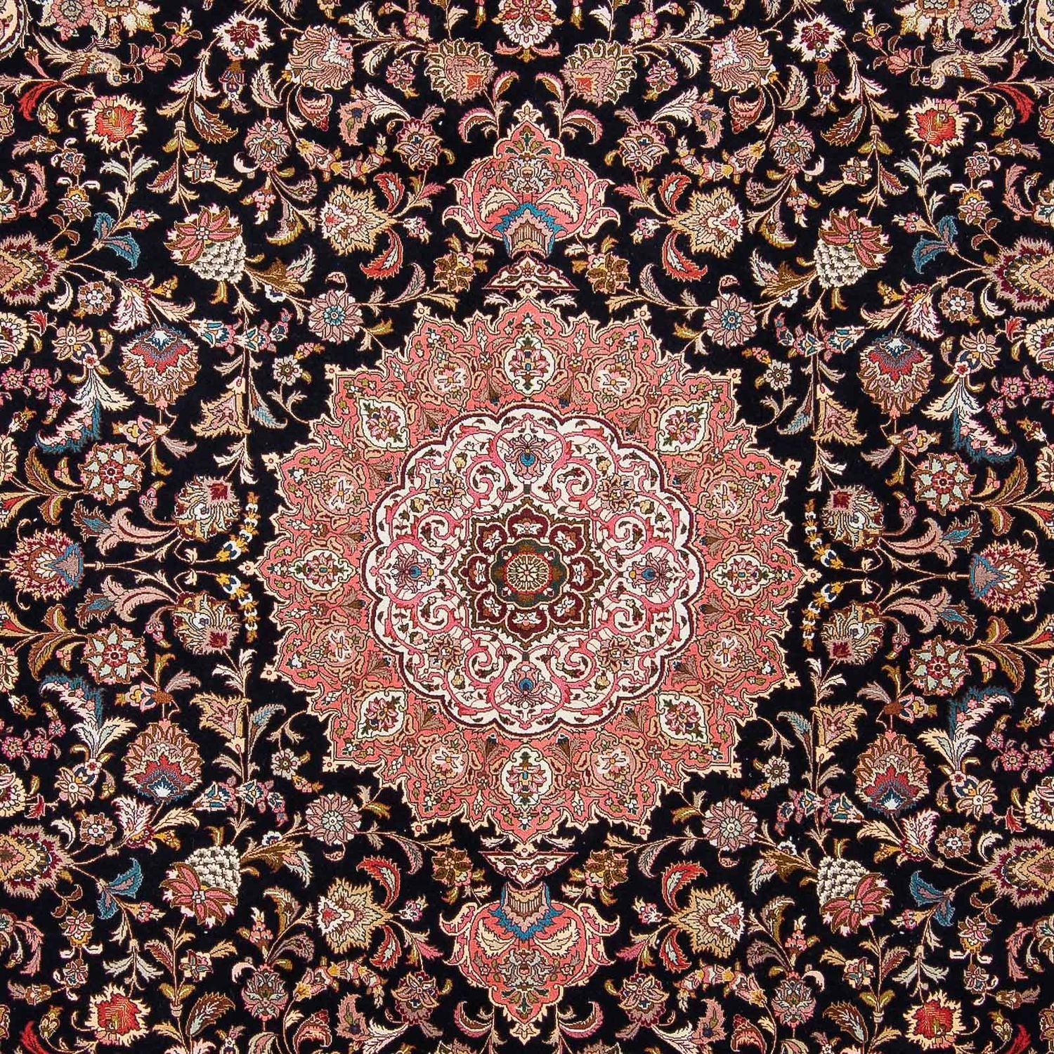 Alfombra Persa - Tabriz - Real - 300 x 255 cm - azul oscuro