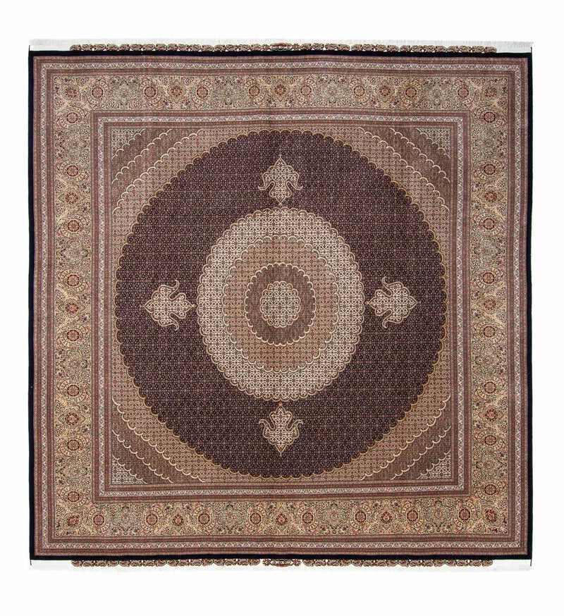 Alfombra persa - Tabriz cuadrado  - 310 x 302 cm - marrón oscuro