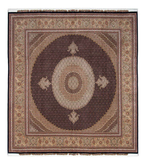 Alfombra persa - Tabriz cuadrado  - 310 x 302 cm - marrón oscuro