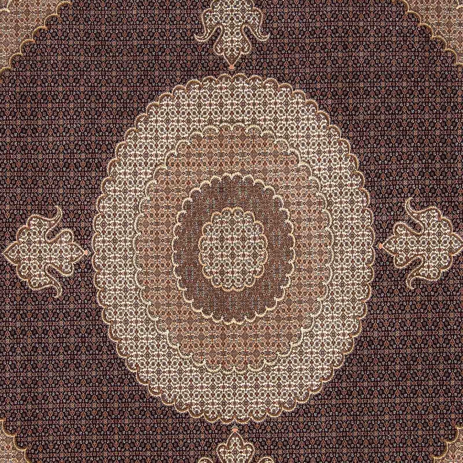 Alfombra persa - Tabriz cuadrado  - 310 x 302 cm - marrón oscuro