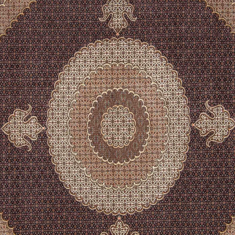 Alfombra persa - Tabriz cuadrado  - 310 x 302 cm - marrón oscuro