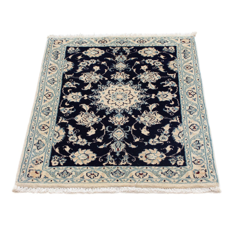 Alfombra Persa - Nain - Real - 85 x 58 cm - azul oscuro