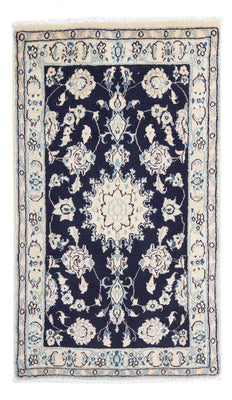 Alfombra Persa - Nain - Real - 94 x 54 cm - azul oscuro