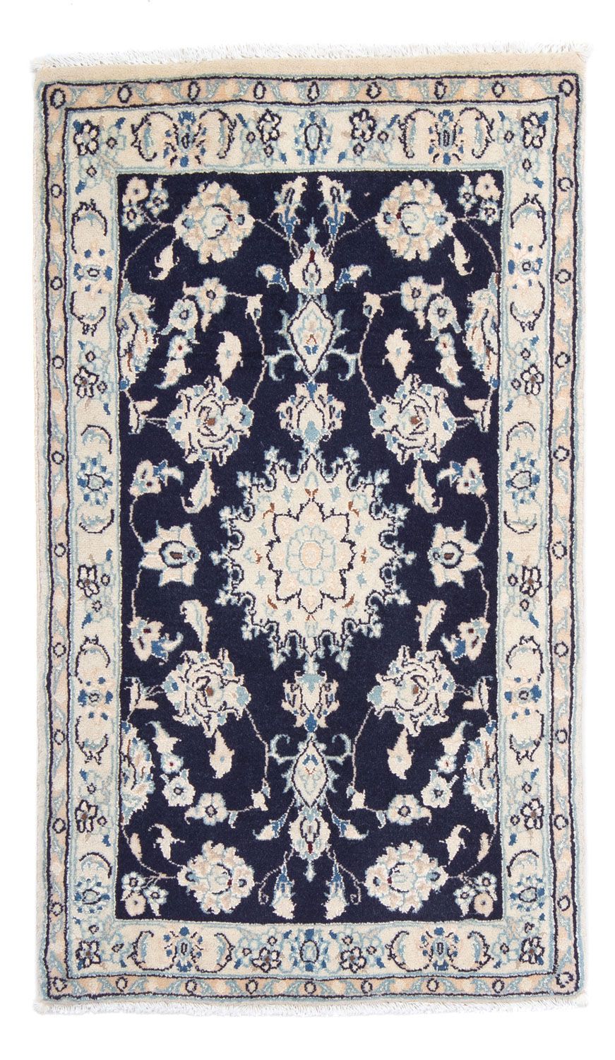 Alfombra Persa - Nain - Real - 94 x 54 cm - azul oscuro