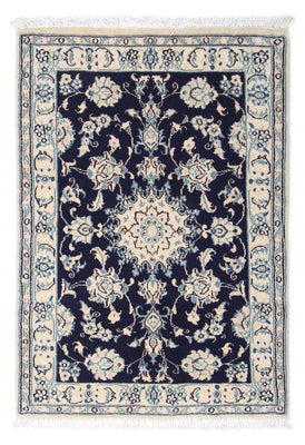 Alfombra Persa - Nain - Real - 84 x 57 cm - azul oscuro