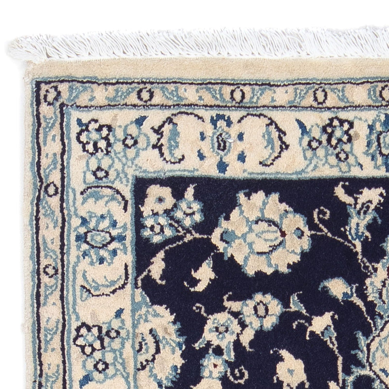 Alfombra Persa - Nain - Real - 84 x 57 cm - azul oscuro
