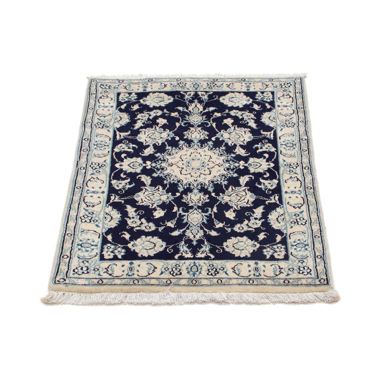 Alfombra Persa - Nain - Real - 84 x 57 cm - azul oscuro