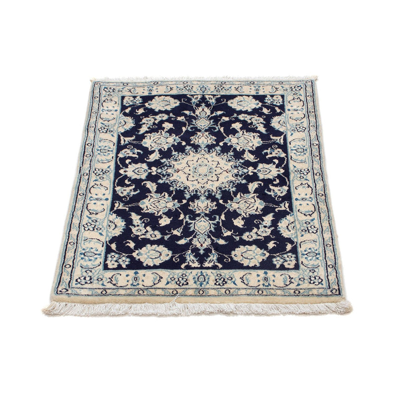 Alfombra Persa - Nain - Real - 84 x 57 cm - azul oscuro