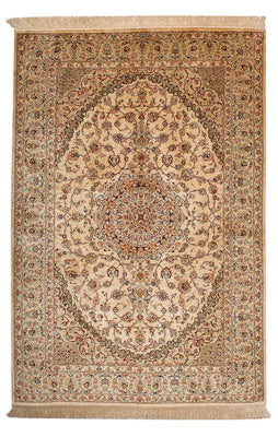 Alfombra persa - Ghom - 195 x 131 cm - beige