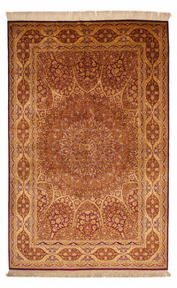 Alfombra de seda - Ghom Seda - Prima - 216 x 132 cm - azul oscuro