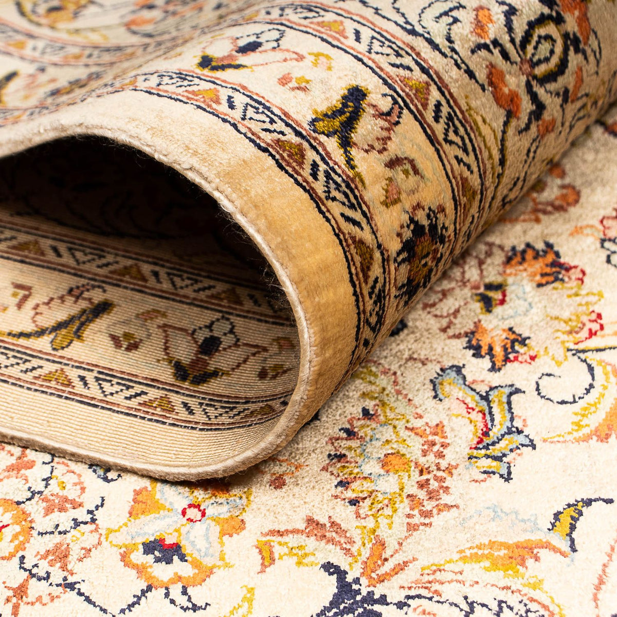 Alfombra persa - Ghom - 204 x 129 cm - marrón claro