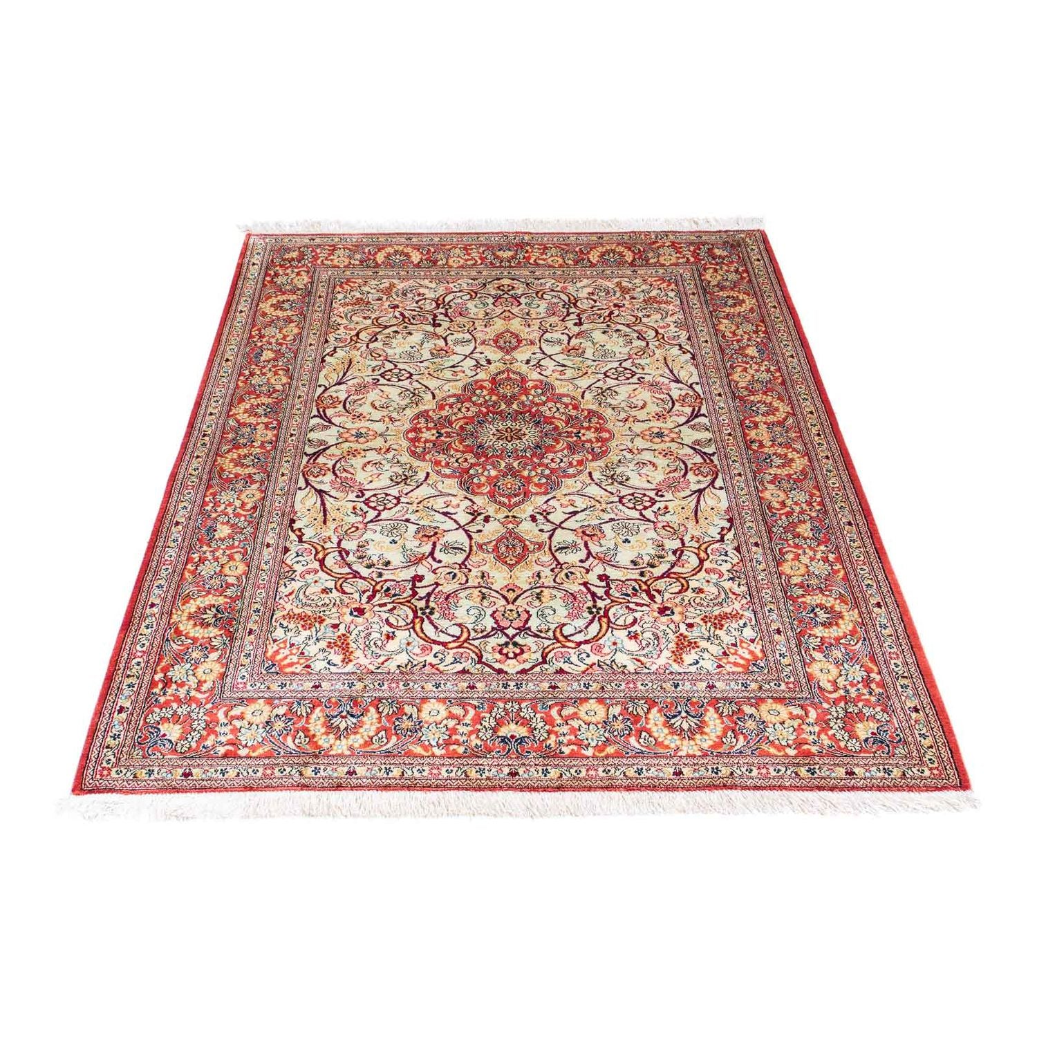 Alfombra persa - Ghom - 152 x 105 cm - rojo claro