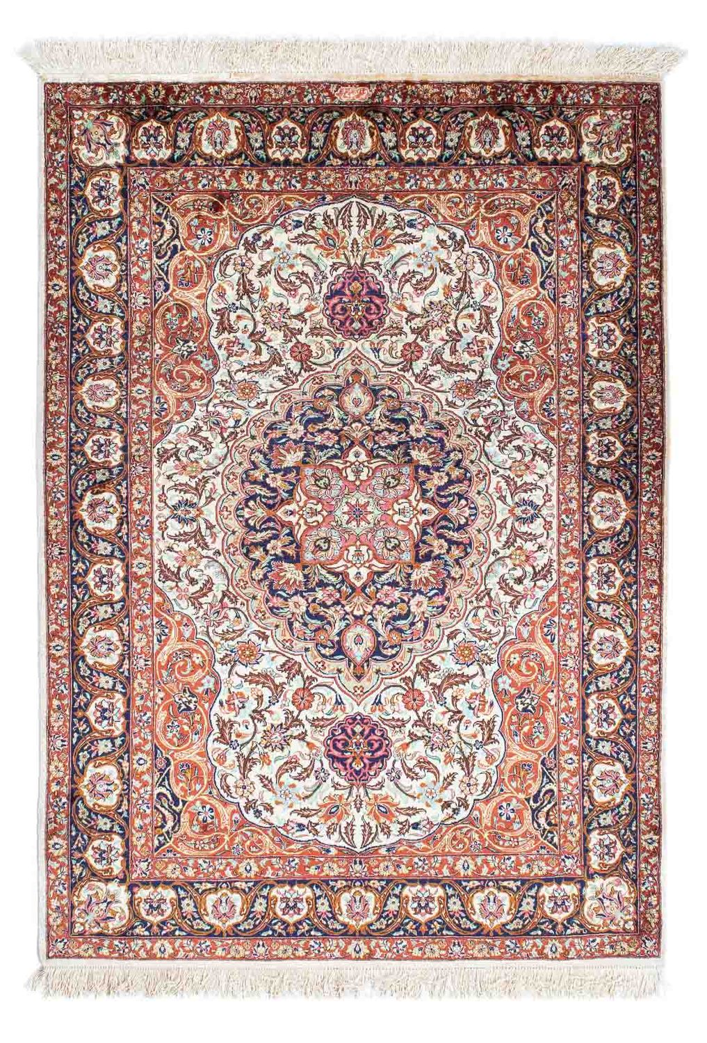 Alfombra persa - Ghom - 148 x 102 cm - beige