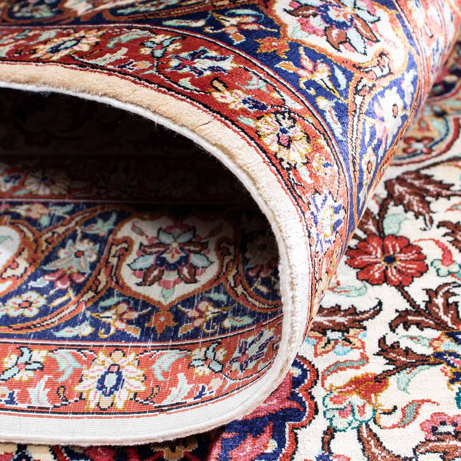 Alfombra persa - Ghom - 148 x 102 cm - beige