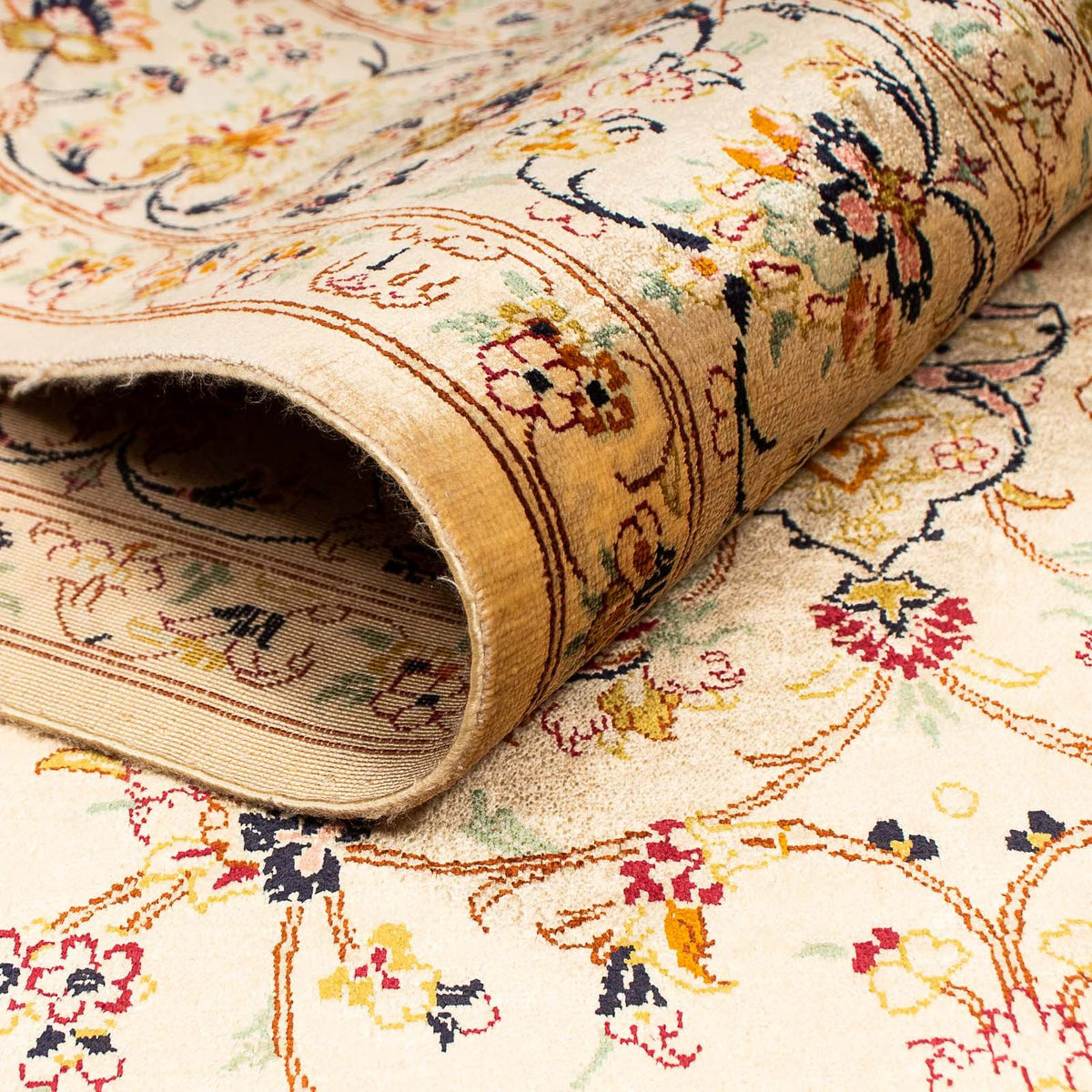 Alfombra persa - Ghom - 200 x 133 cm - beige