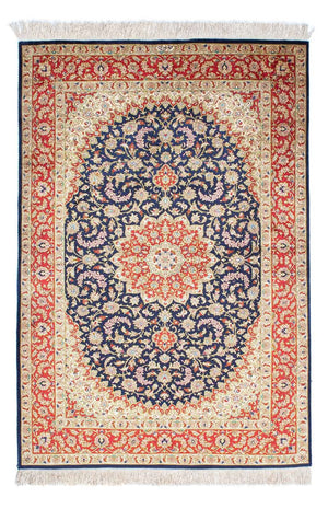 Alfombra persa - Ghom - 153 x 100 cm - azul oscuro
