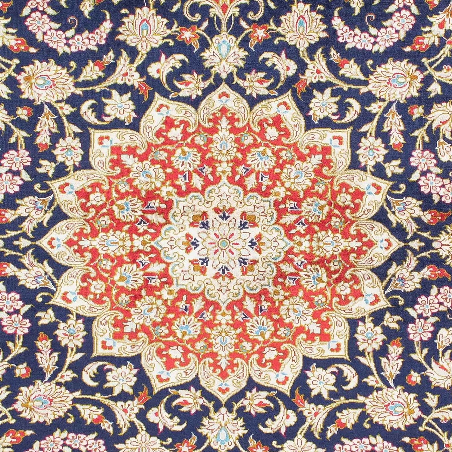 Alfombra persa - Ghom - 153 x 100 cm - azul oscuro