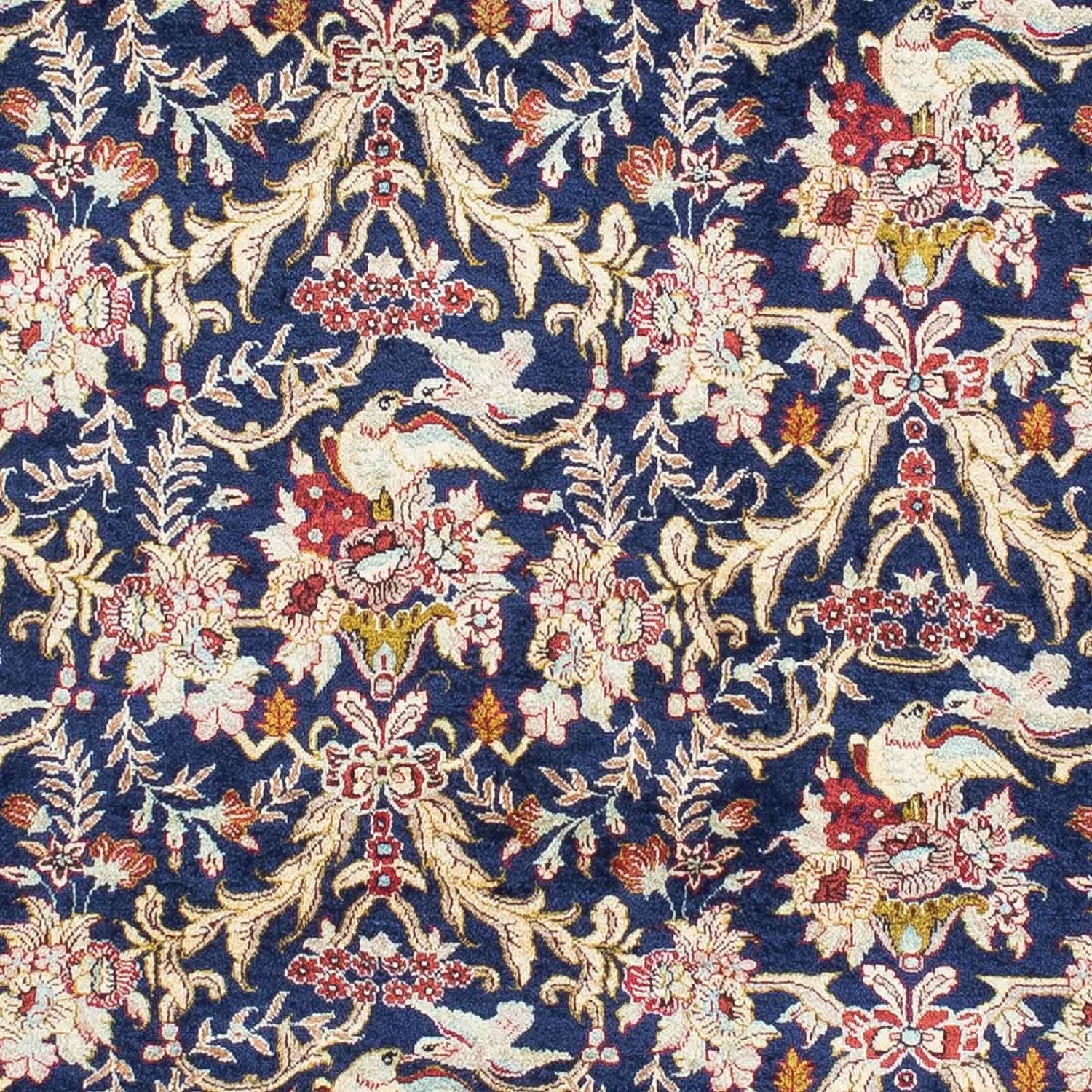 Alfombra persa - Ghom - 154 x 98 cm - azul oscuro
