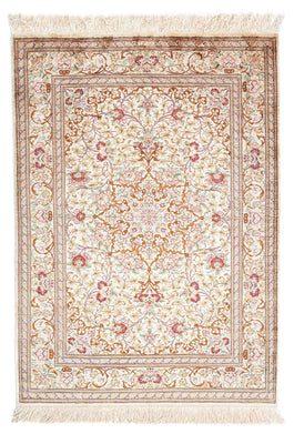 Alfombra persa - Ghom - 117 x 81 cm - beige