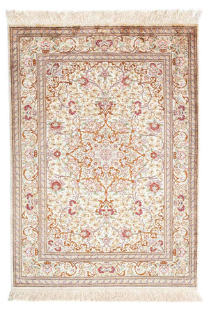 Alfombra persa - Ghom - 117 x 81 cm - beige